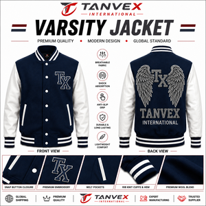 เสื้อแจ็คเก็ตวาร์ซิตี้สำหรับผู้ชาย TANVEX INTERNATIONAL รุ่นรักษ์โลกสำหรับฤดูหนาว ลายดอกกุหลาบพร้อมโลโก้ TX ด้านหน้าและด้านหลัง - Product Image 5