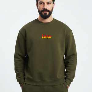 <b>High</b> Quality <b>Men's</b> Pullover Sweatshirts Customized Logo Embroidery 100% Cotton Fleece Eco-Friendly Custom Color Casual <b>Sweater</b> - Product Image 1