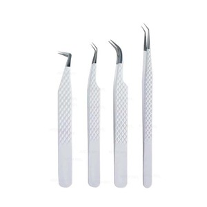 Pince à cils en acier japonais à pointe en fibre avec logo personnalisé, pince à volume fine et droite, pince à cils skinny boot 45 et 90 degrés pour extension de cils - Product Image 1