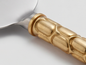 <b>Cheese</b> <b>Knives</b> <b>Set</b> In Stainless Steel With Brass Handles Dishwasher Safe Perfect For Hotel Ware And Tableware Accessories - Product Image 2