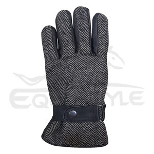 Gants en laine tweed et cuir, paume en véritable peau de mouton pour une utilisation durable en extérieur, gants d'hiver unisexes pour tous les jours, parfaits pour le froid - Product Image 2