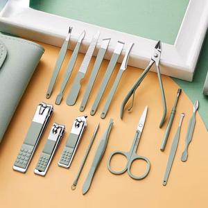 Classic 7 in 1 Nail <b>Kit</b> Stainless Steel <b>Manicure</b> Tools Single Spring Professional Portable Bag Set for Adults - Product Image 4