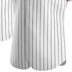 Camiseta de Béisbol Auténtica Blanca con Rayas Rojas y Negras para Hombre, Uniforme de Equipo con Botones, Ropa Deportiva Transpirable para el Día del Partido - Product Image 6
