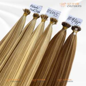 Extensions de cheveux Remy de haute qualité de cheveux vietnamiens Top Nano Tip Machine Double trame Highlight Color # 4ash Mix # 60C - Product Image 2