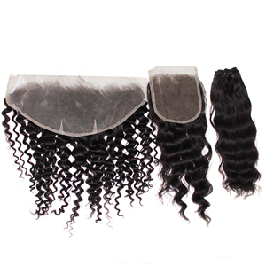 ผมแท้ Remy ราคาถูก พร้อมชิ้นส่วนปิดผมแบบ Skin Part 3 มัด รวมผมต่อแบบ Brazilian Hair Weaves และชิ้นส่วนปิดผม - Product Image 6