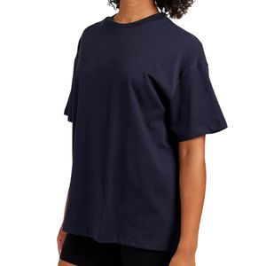 T-shirt en coton pour femme, coupe ample décontractée, manches courtes, col rond, streetwear, tee-shirt basique, fabricant OEM ODM, vente en gros - Product Image 2