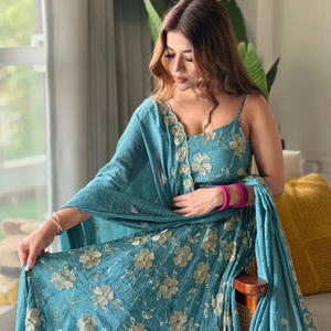 Vestidos Largos Maxi de Estilo Pakistaní e Indio para Mujer, con Bordados Elaborados, con Dupatta, Vestido de Tres Piezas para Boda - Product Image 1