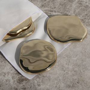 Ensemble de sous-verres en métal de qualité supérieure, protection décorative de table, durable, résistant à la rouille, accessoires pour la salle à manger, collection d'accessoires pour boissons - Product Image 1