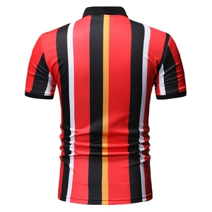 Camiseta Polo Personalizada de Manga Corta a Rayas, Corte Ajustado, Informal, Tejida, Transpirable, de Poliéster - Product Image 5