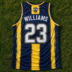 เสื้อบาสเก็ตบอลแบบกำหนดเองสำหรับทีมและลีก แห้งเร็ว ระบายอากาศได้ดี ผ้าโพลีเอสเตอร์ 100% สกรีนชื่อและหมายเลขผู้เล่นแบบซับลิเมชั่น - Product Image 2