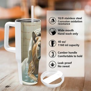 40Oz Stainless Steel Tumbler With Guinea Pig Bath Design For <b>Coffee</b> Or Tea - Product Image 5