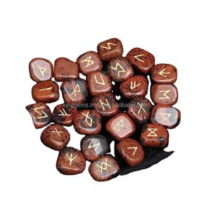 Juego de Runas de obsidiana de caoba de 25 piezas de la mejor calidad, gran oferta, cristales curativos naturales, piedras caídas grabadas, Runas de ágata talladas - Product Image 1