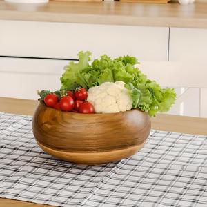 Bol de service en bois de qualité commerciale, bol à salade et fruits en acacia pour cuisine et table à manger, écologique, sans danger pour les aliments, fournisseur en gros pour la maison - Product Image 1