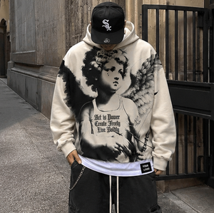 Sudadera con Capucha Personalizada, Tejida, con Estampado Gráfico, Transpirable, Unisex, 100% Algodón, Estilo Oversize, Streetwear, OEM, Marca Privada - Product Image 4
