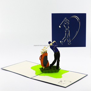 CARTE DE GOLF DE SPORT ARTISANAT POUR JOUEUR DE GOLF CARTE DE VOEUX EN PAPIER - Product Image 1