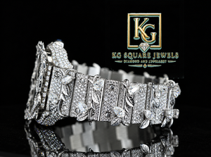 Reloj de Lujo para Hombre KG Square Jewels, Mecánico, con Cristal de Zafiro, Analógico, Moderno, Estilo Hip Hop, de Acero Inoxidable con Incrustaciones de Diamantes Cuadrados - Product Image 2