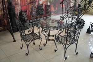 Wholesale Classic Design Metal Wrought Iron <b>Table</b> <b>Chair</b> <b>Garden</b> Set Use In Balcony Courtyard Coffee Dining Restaurants - Product Image 2