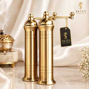 Juego de Molinillos de Sal y Pimienta de Acero Inoxidable de Lujo, Juego de Dispensadores de Especias Manuales de Latón para Mesa de Restaurante y Hotel - Product Image 2