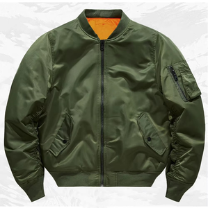Chaqueta Bomber MA-1 de Alta Calidad OEM con Diseño de Logotipo Personalizado, Chaqueta Bomber de Algodón Grueso con Letras de Béisbol para Hombre, Tallas Grandes - Product Image 4