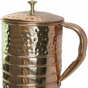 Copper jug set for upgrading traditional kitchen tools <b>water</b> serving metal set with <b>glasses</b> durable reusable drinkware - Product Image 1