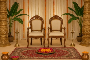 South Indian Wedding Mandap for Muhurtham Decor Majestic Tamil Wedding Mandaps Affordable South Wedding Round Kalyanam Mandapam - Product Image 2