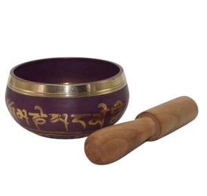 Cuenco tibetano antiguo color granate con relieve o martillado de colores para la salud y un sonido mágico - Product Image 1