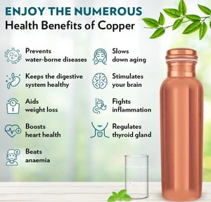 High Quality Factory Rates Copper Water <b>Bottle</b> Minimalist Design Eco-Friendly Home Use With Lid - Product Image 1