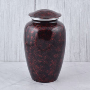 Wholesale Luxury Solid Minimalist Metal Cremation Urn Bulk <b>Memorial</b> Jar with Polished High Gloss Black and White Enamel Art - Product Image 2