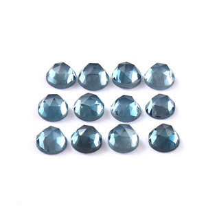 Topacio Azul de Londres, Corte Rosa Facetado, Redondo, 4x4mm, Gema Suelta, Proveedor al por Mayor, Precio de Fábrica, Gema de Alta Calidad - Product Image 2
