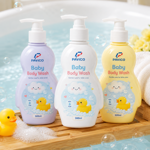 Botella de PET Curva de 300ml para Jabón Corporal de Bebé, Color Blanco Opaco, con Bomba Dosificadora para Champú y Gel de Ducha para Niños, Fabricante de Vietnam - Product Image 5