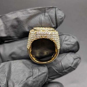 Luxury Moissanite 925 Silver Mens <b>Dome</b> <b>Ring</b> Iced Out Round Cut Sparkling Pave Stone Jewelry Bold Hip Hop Style Gift for Men - Product Image 3