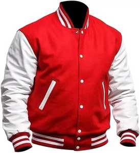 Custom Chenille Patch Varsity <b>Jacket</b> With Wool Blend Body Personalized Embroidered Letterman <b>Jacket</b> With Genuine <b>Leather</b> Sleeves - Product Image 5