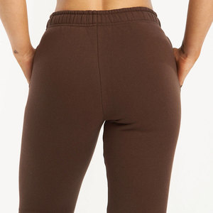Pantalon large en molleton bleu marine pour femme, taille élastique, coupe ample, longueur intégrale, décontracté, pour l'automne, couleur unie, en maille - Product Image 5
