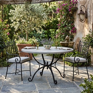 Luxury European Hand Forged Wrought Iron Coffee Table Custom Weather Resistant Outdoor Furniture for <b>Garden</b> Courtyard 4-<b>Seater</b> - Product Image 4