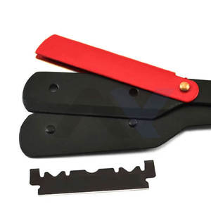 Wholesale Professional Single Blade Solid Red <b>Wooden</b> Handle Razors Barber's Cut Throat <b>Shaving</b> <b>Tool</b> with OEM Design for Salons - Product Image 4