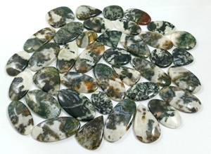 Wholesale Loose Gemstones Natural Moss Agate <b>Quartz</b> Cabochons Faceted Stones Healing Crystal Bulk Supplier India - Product Image 5