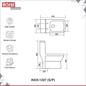ผลิตในอินเดีย สุขภัณฑ์เซรามิกสีขาวคุณภาพสูงสำหรับห้องน้ำ แบบตั้งพื้น โถสุขภัณฑ์แบบชิ้นเดียว - Product Image 3