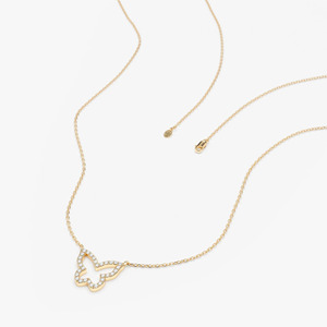 Collier pendentif papillon en or blanc avec diamant de laboratoire - Product Image 5