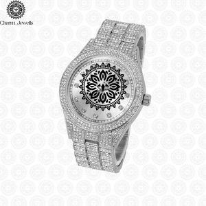 Reloj de Lujo para Mujer Charm Jewells, de Acero Inoxidable, Forma Tonneau, Movimiento de Cuarzo Analógico, Cristal de Zafiro, Esfera de 38 mm, Bisel con Diamantes - Product Image 6