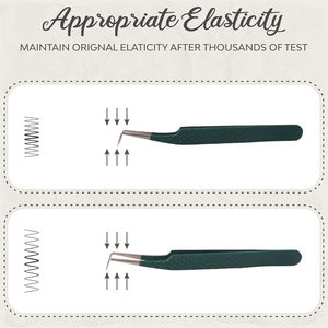 Prix d'usine Kaamir Instruments Pince à épiler professionnelle pour sourcils et applicateur de cils à pointe incurvée en acier inoxydable anti-magnétique et lisse - Product Image 2