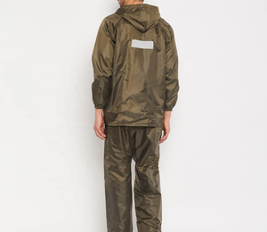 100%Polyester Reversible Plus Size Reflective Waterproof Raincoat <b>Jacket</b> Men Outdoor Activities Hiking Camping Solid Pattern - Product Image 2