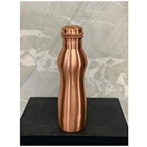 Bouteille en cuivre ayurvédique traditionnelle avec imprimé floral décoratif, récipient pour eau alcaline naturelle, bouteille en cuivre massif - Product Image 4