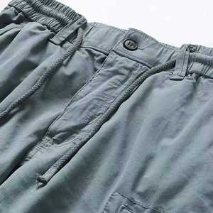 Shorts cargo sportifs pour hommes, fermeture à cordon, coupe ample en toile, vêtements utilitaires d'été pour l'extérieur, motif uni, haute qualité. - Product Image 4