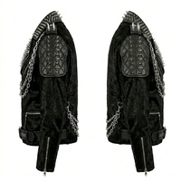 Veste en cuir pour homme personnalisée, style punk rock, cloutée, avec pointes, en cuir de vachette à poils, manteau moto en fourrure de vache, vente en gros, fabricant