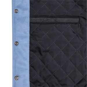 Chaqueta Varsity de Alta Calidad para Hombre, Elegante y Moderna, con Cuerpo de Lana, Mangas de Cuero Genuino, Diseño Bordado y Logotipo Frontal - Product Image 5