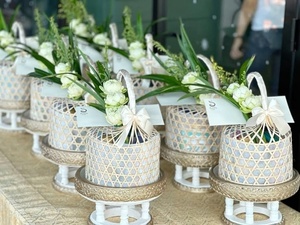 กล่องไม้ไผ่สานทรงกลมแบบเปิดฝาพร้อมหูหิ้ว ขายดีที่สุด - Product Image 2