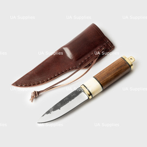 Cuchillo Puukko Escandinavo para Caza y Supervivencia, Hoja de Acero Inoxidable con Punta Caída, Mango de Hueso, Funda de Cuero, 7.5 Pulgadas de Longitud Total, OEM - Product Image 5