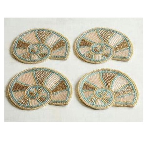 New Arrival Glass Beads Coaster <b>Set</b> of <b>4</b> Drink Coasters <b>for</b> Tea Coffee Mugs & <b>Dining</b> <b>Table</b> Christmas Festive Occasion Coaster - Product Image 1