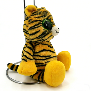 Muñeco de peluche personalizado de gato salvaje con rayas amarillas para niños, lindo cachorro de tigre gordo con ojos brillantes de dibujos animados. - Product Image 2