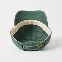 Casquette de baseball en coton vert avec lettre A brodée en blanc sur le panneau avant, 6 panneaux, réglable, unisexe, style décontracté, look vintage